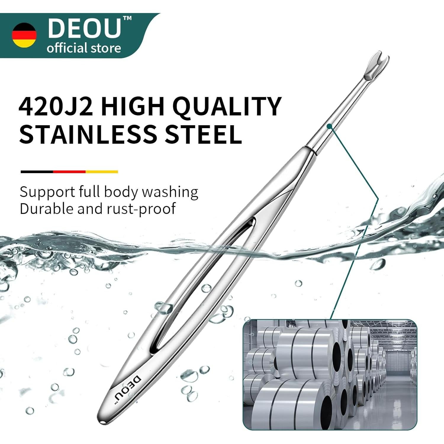 Removedor de Cutículas DEOU de Acero Inoxidable Profesional