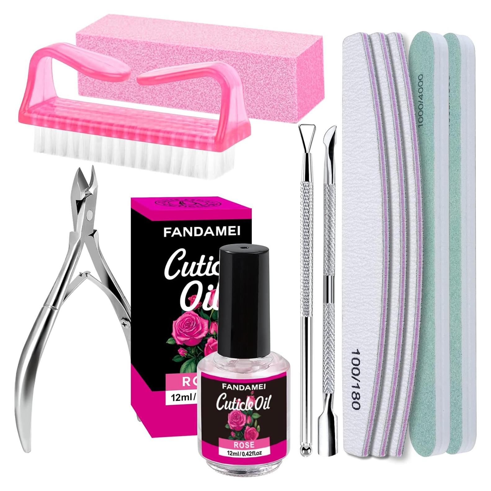 Kit de Manicura Profesional FANDAMEI con 3 Limas y Aceite