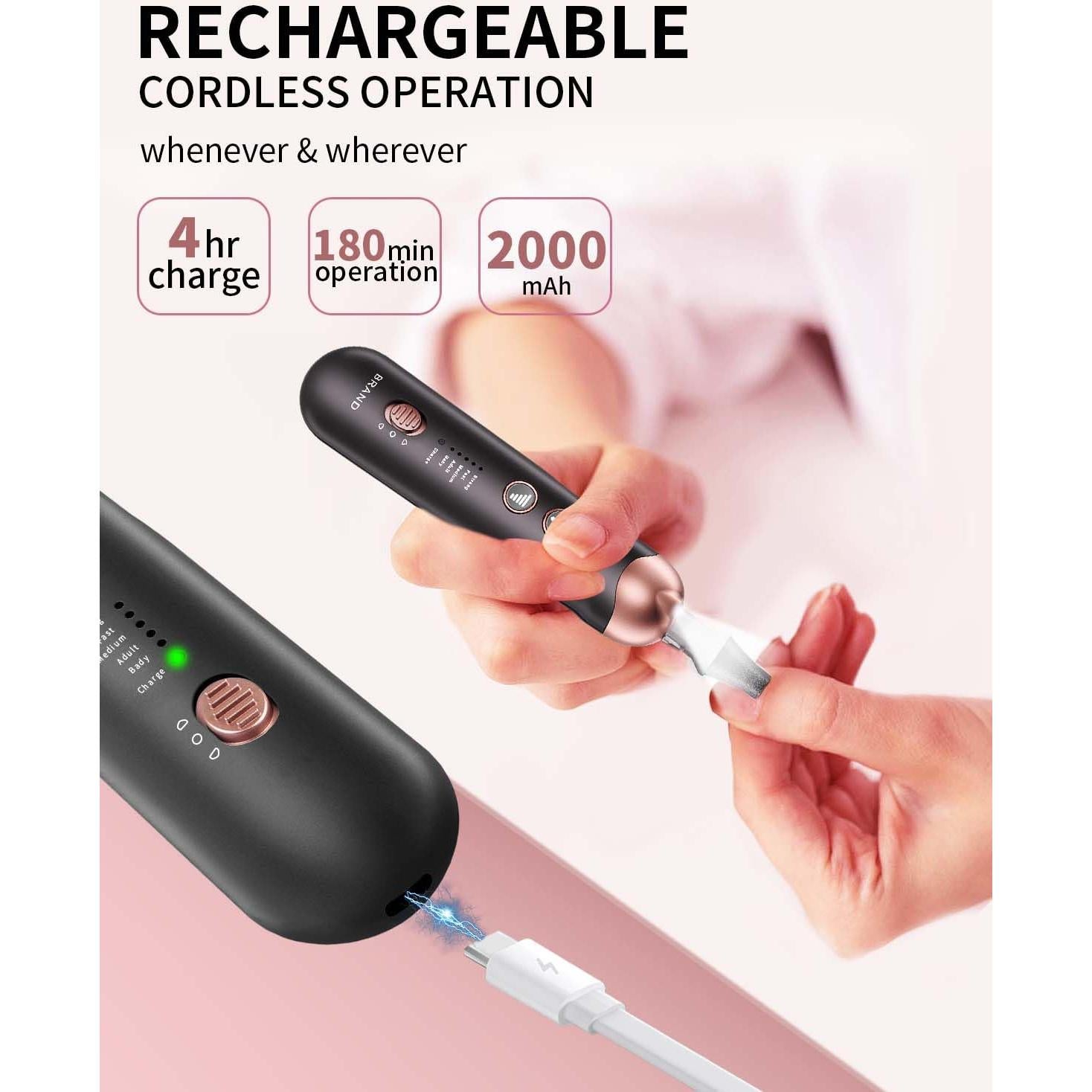 Kit de Manicura y Pedicura Hoxida Eléctrico Inalámbrico 5 Velocidades