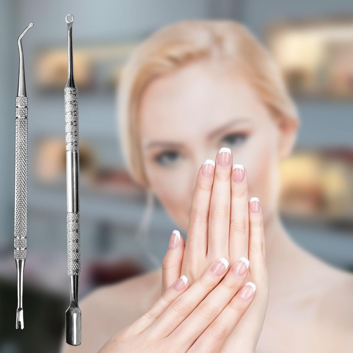 Juego de Herramientas de Manicura HIFAU 2 Piezas Acero Inoxidable