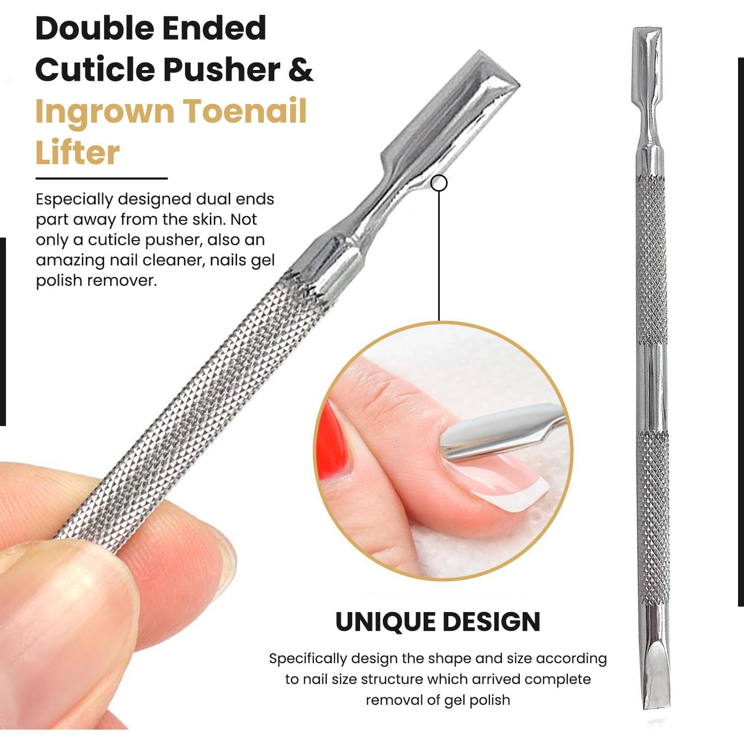 Set de Empujadores de Cutículas Krisp Beauty - Acero Inoxidable 2 Piezas