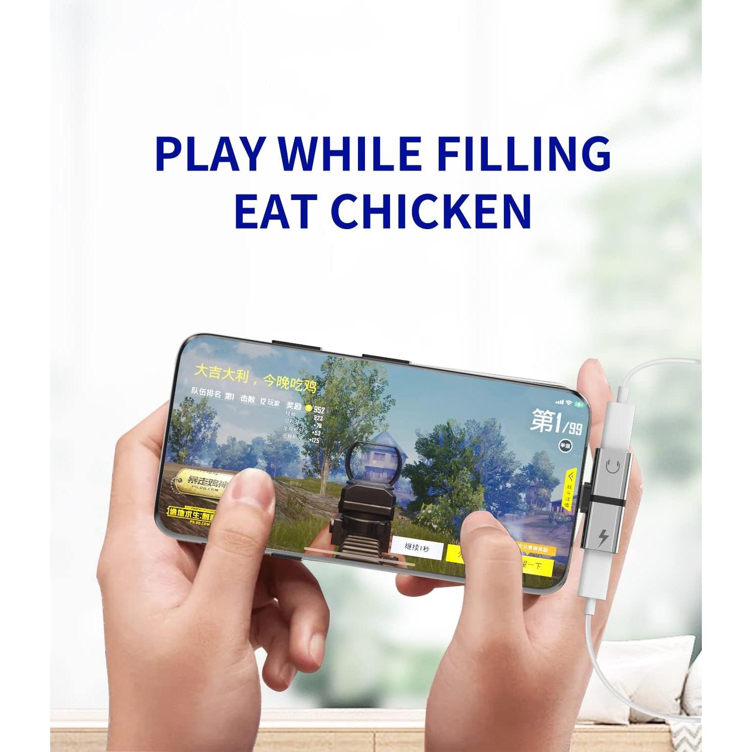 Adaptador Lightning a Jack y Cargador Dual Jekruyi 2 en 1