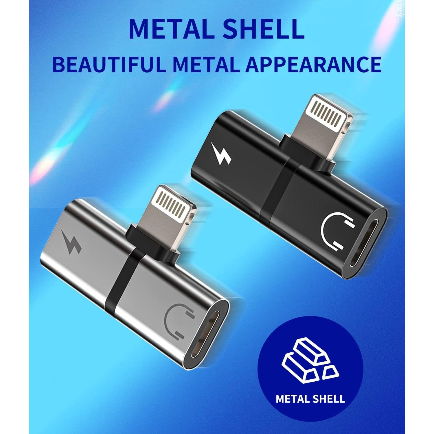 Adaptador Lightning a Jack y Cargador Dual Jekruyi 2 en 1