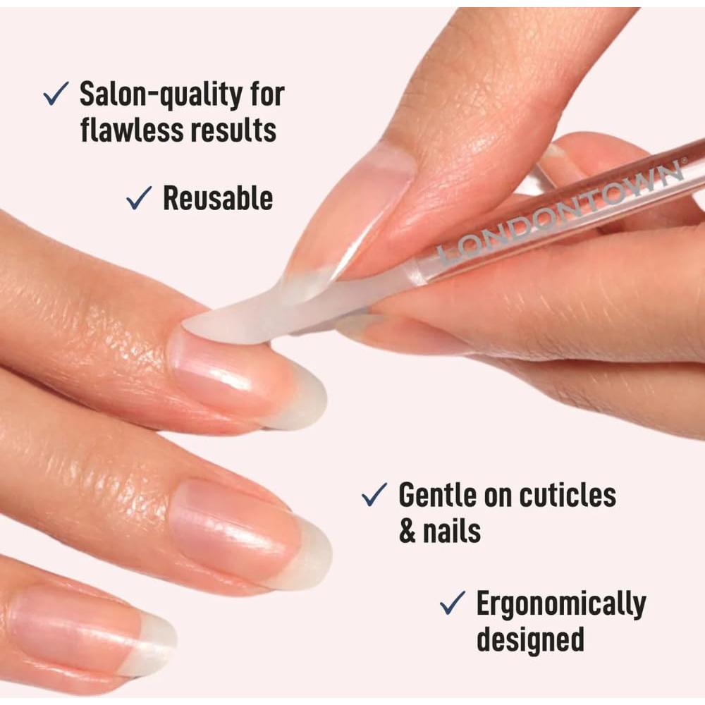 Empujador de Cutículas de Vidrio LONDONTOWN Doble Cara