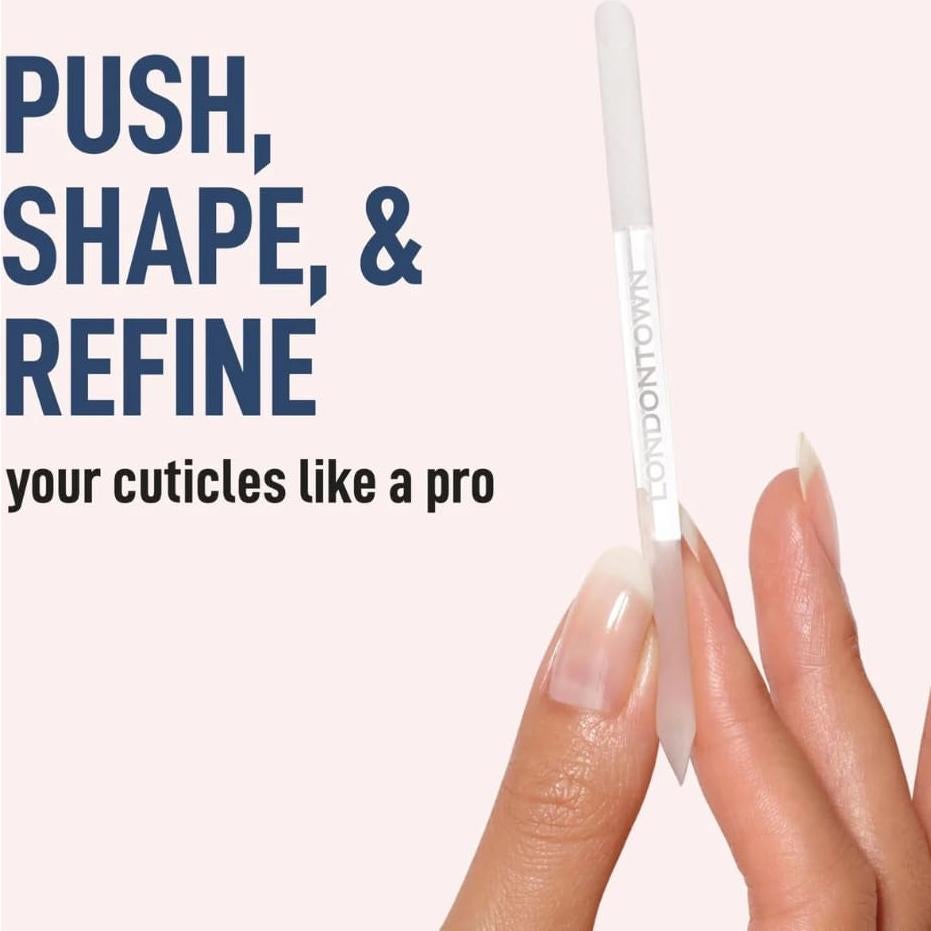 Empujador de Cutículas de Vidrio LONDONTOWN Doble Cara