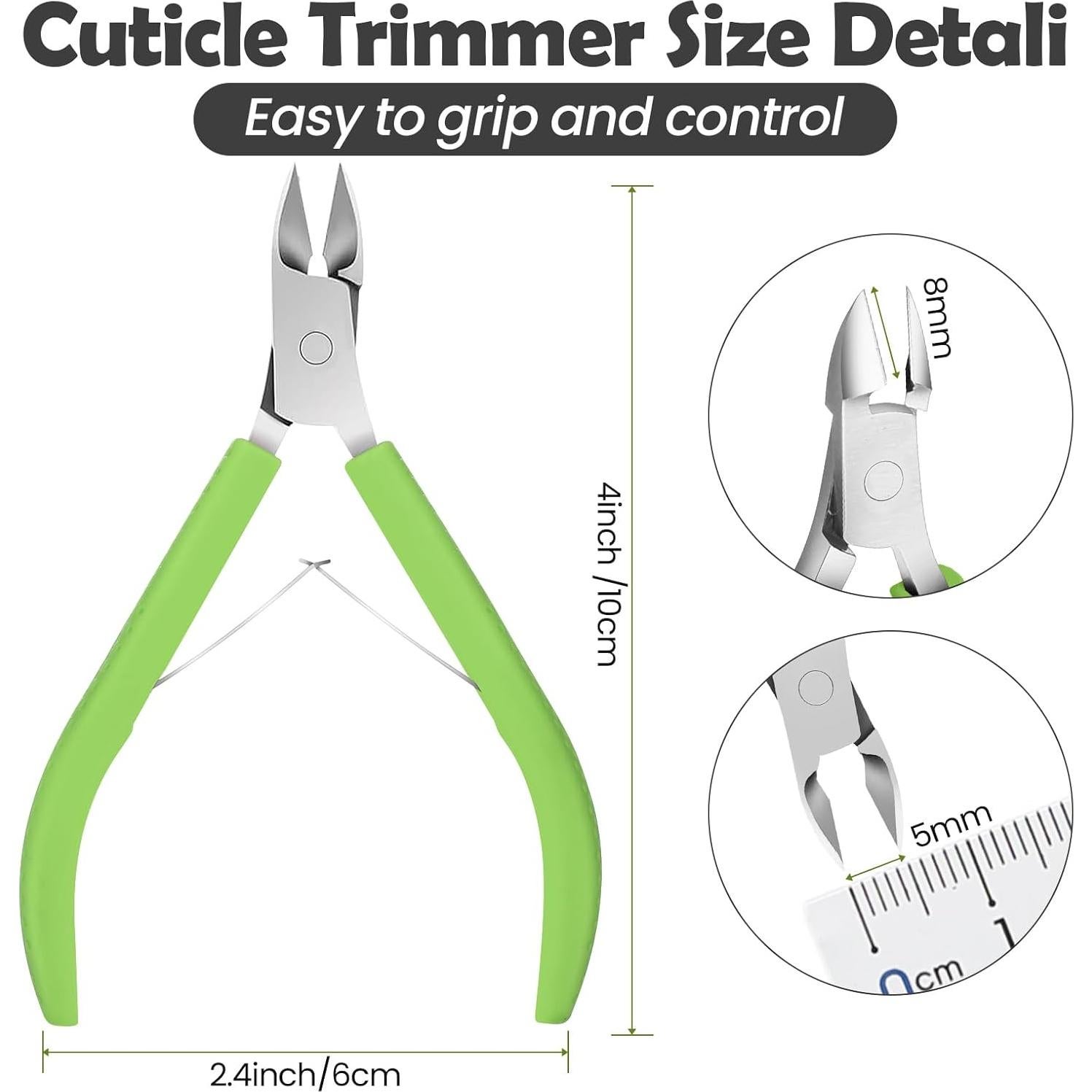 Kit de 12 Cortadores de Cutículas Leriton con Mango Antideslizante