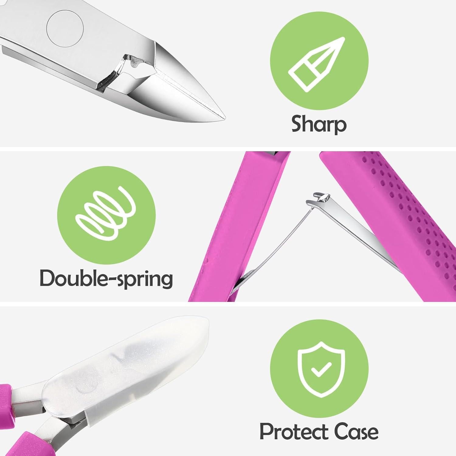 Kit de 12 Cortadores de Cutículas Leriton con Mango Antideslizante