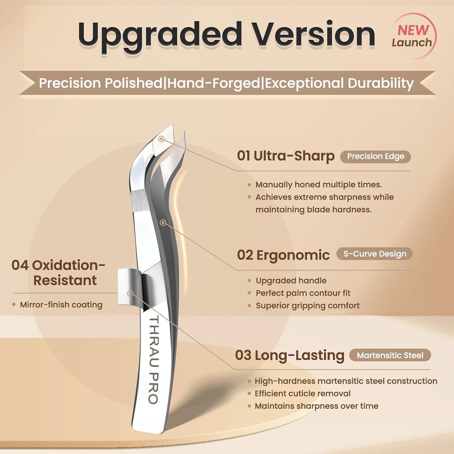 Cortador de Cutículas THRAU Mini Acero Inoxidable 7.19cm