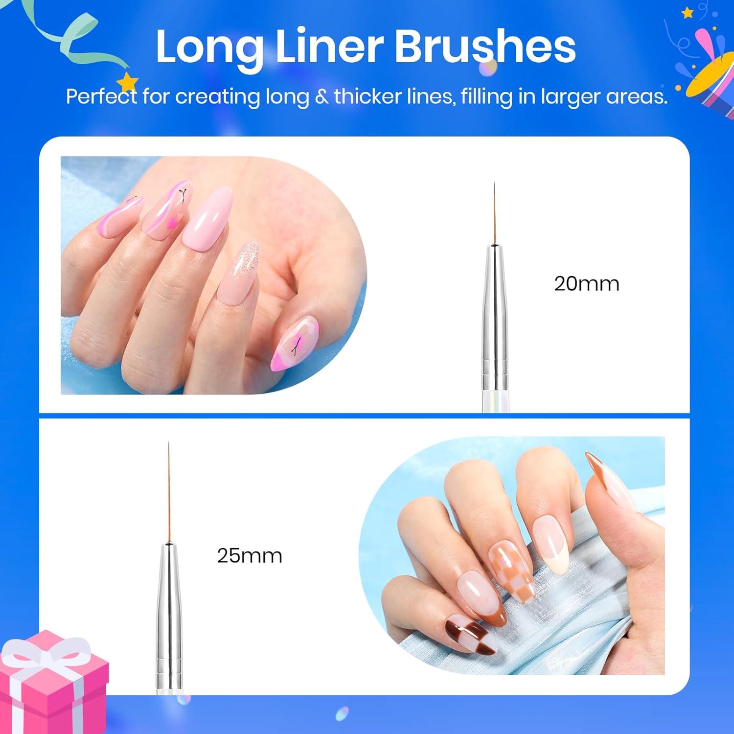 Juego de Pinceles para Arte de Uñas Beetles 5pcs Detalle