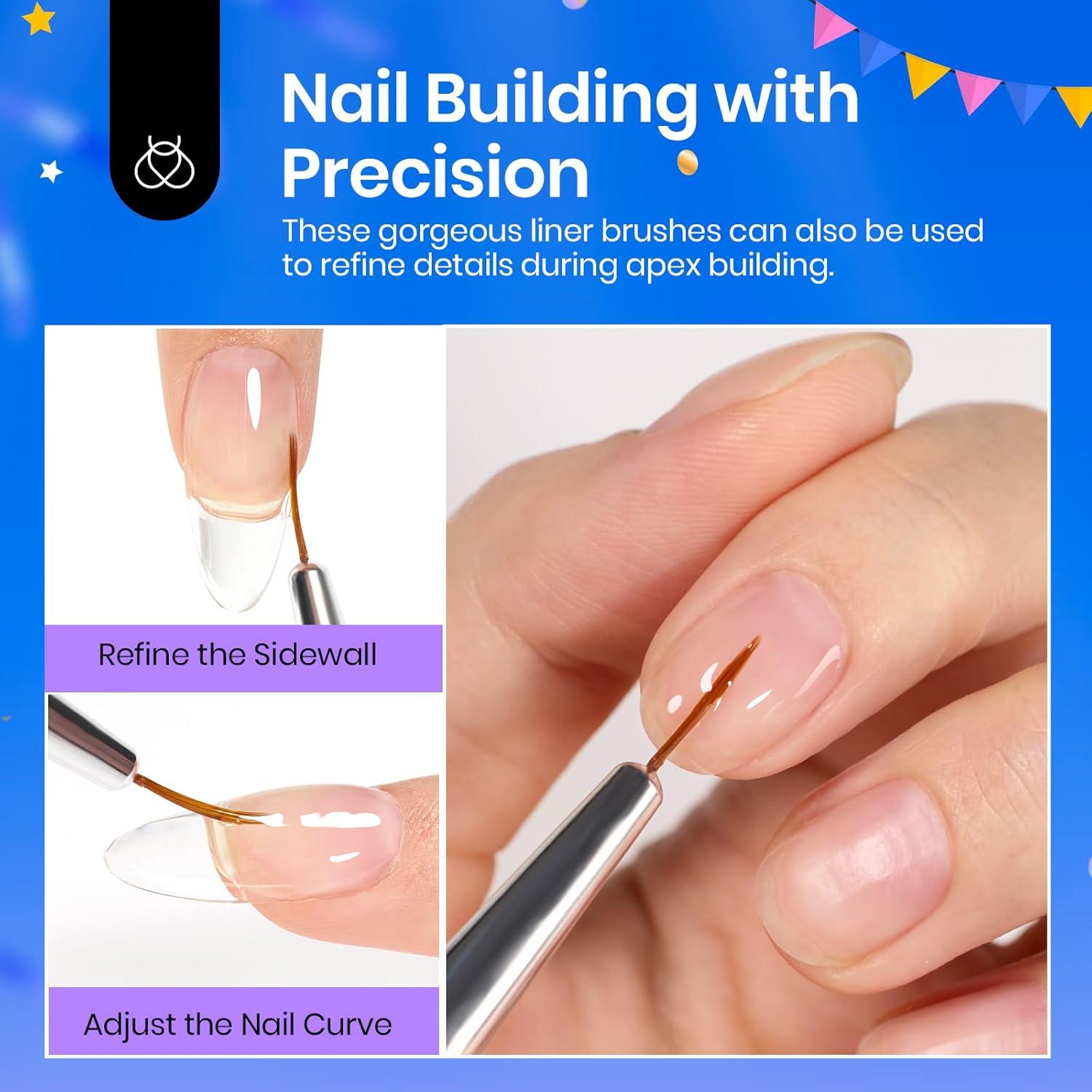 Juego de Pinceles para Arte de Uñas Beetles 5pcs Detalle