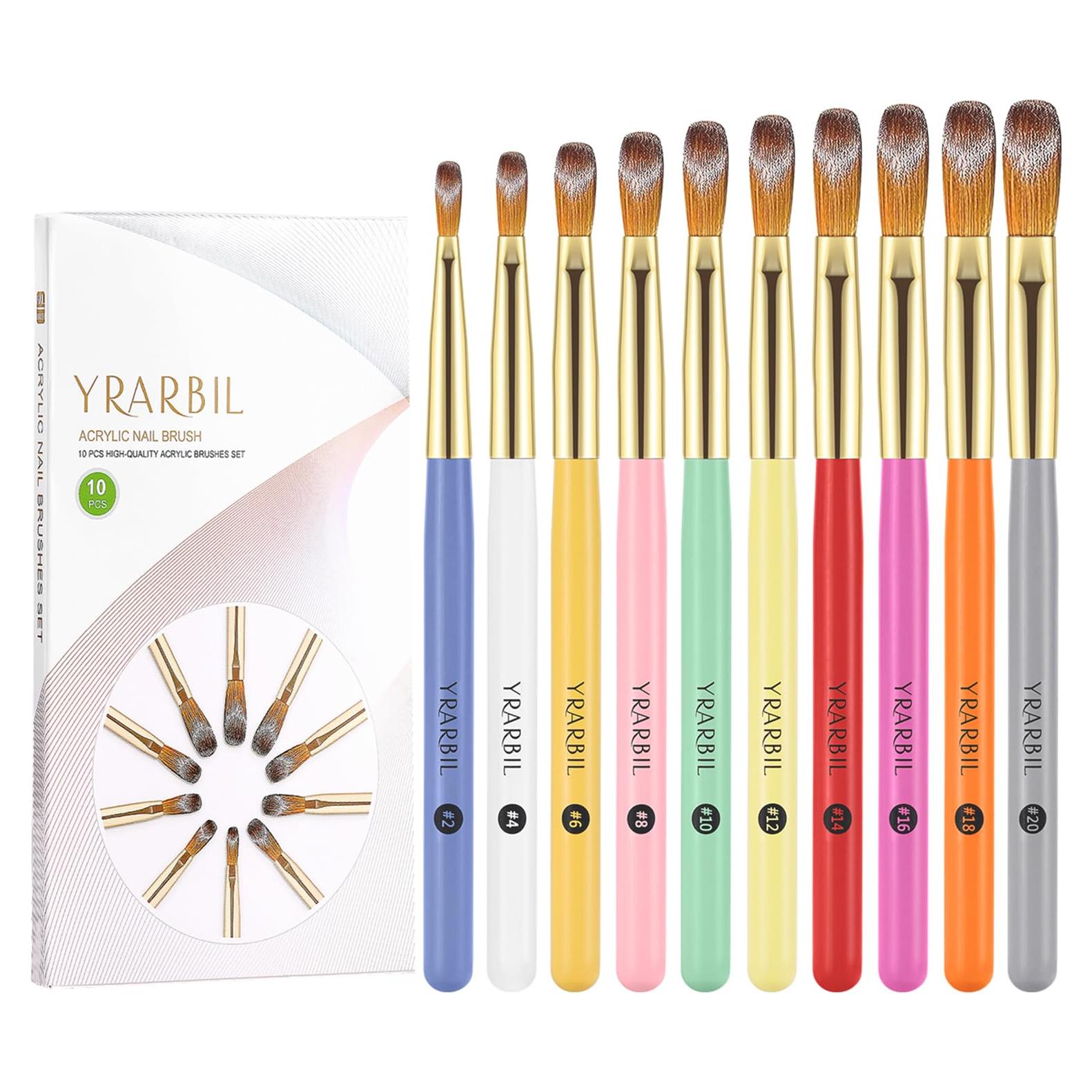 Juego de Pinceles para Uñas Acrílicas Yrarbil 10PCS Profesional