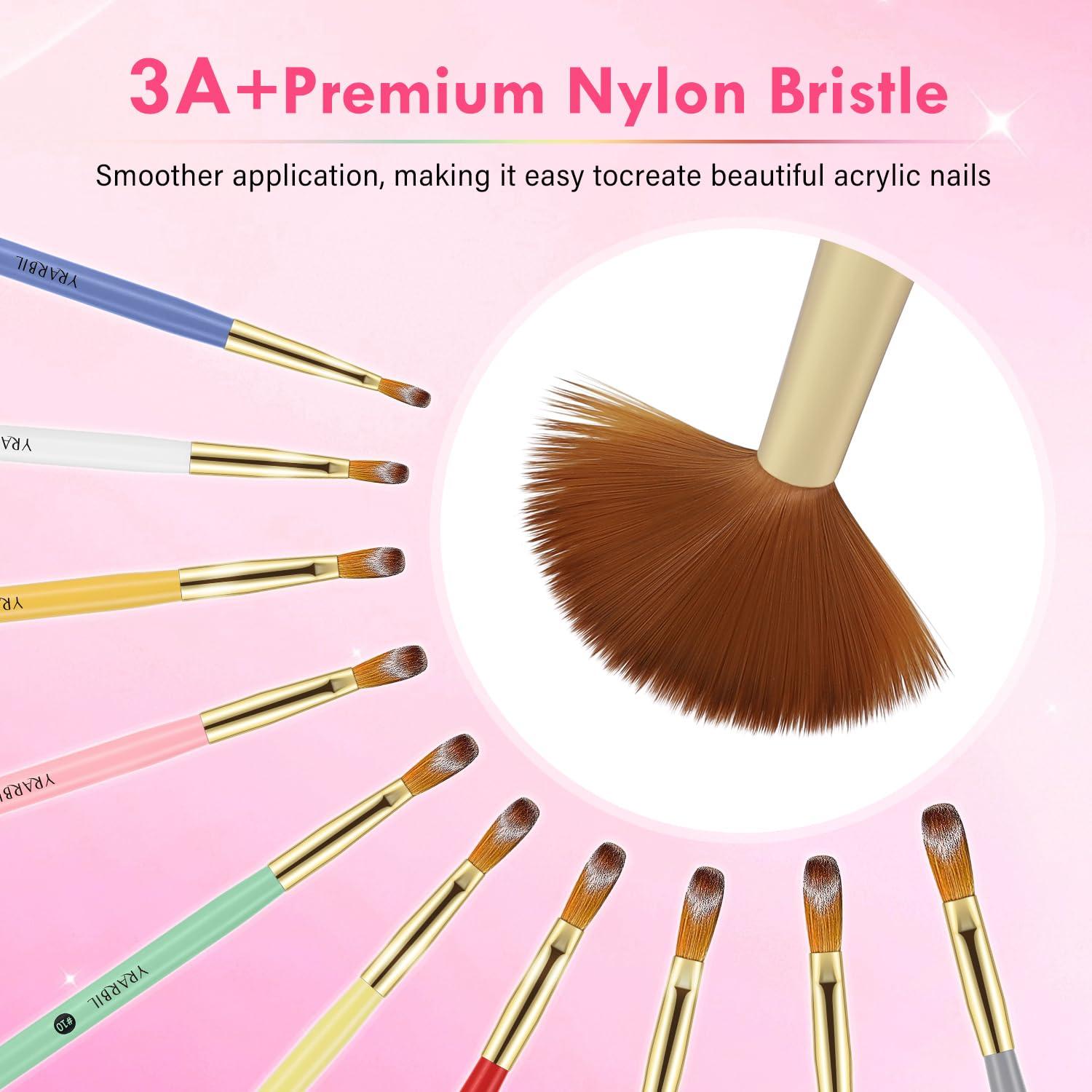 Juego de Pinceles para Uñas Acrílicas Yrarbil 10PCS Profesional