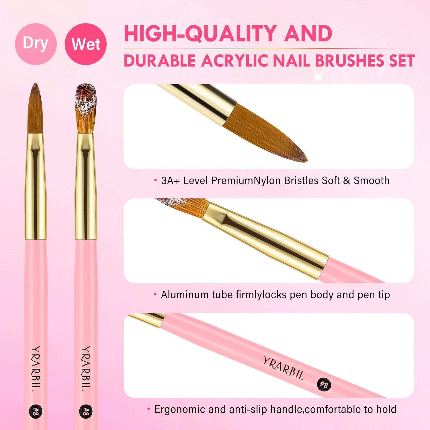 Juego de Pinceles para Uñas Acrílicas Yrarbil 10PCS Profesional