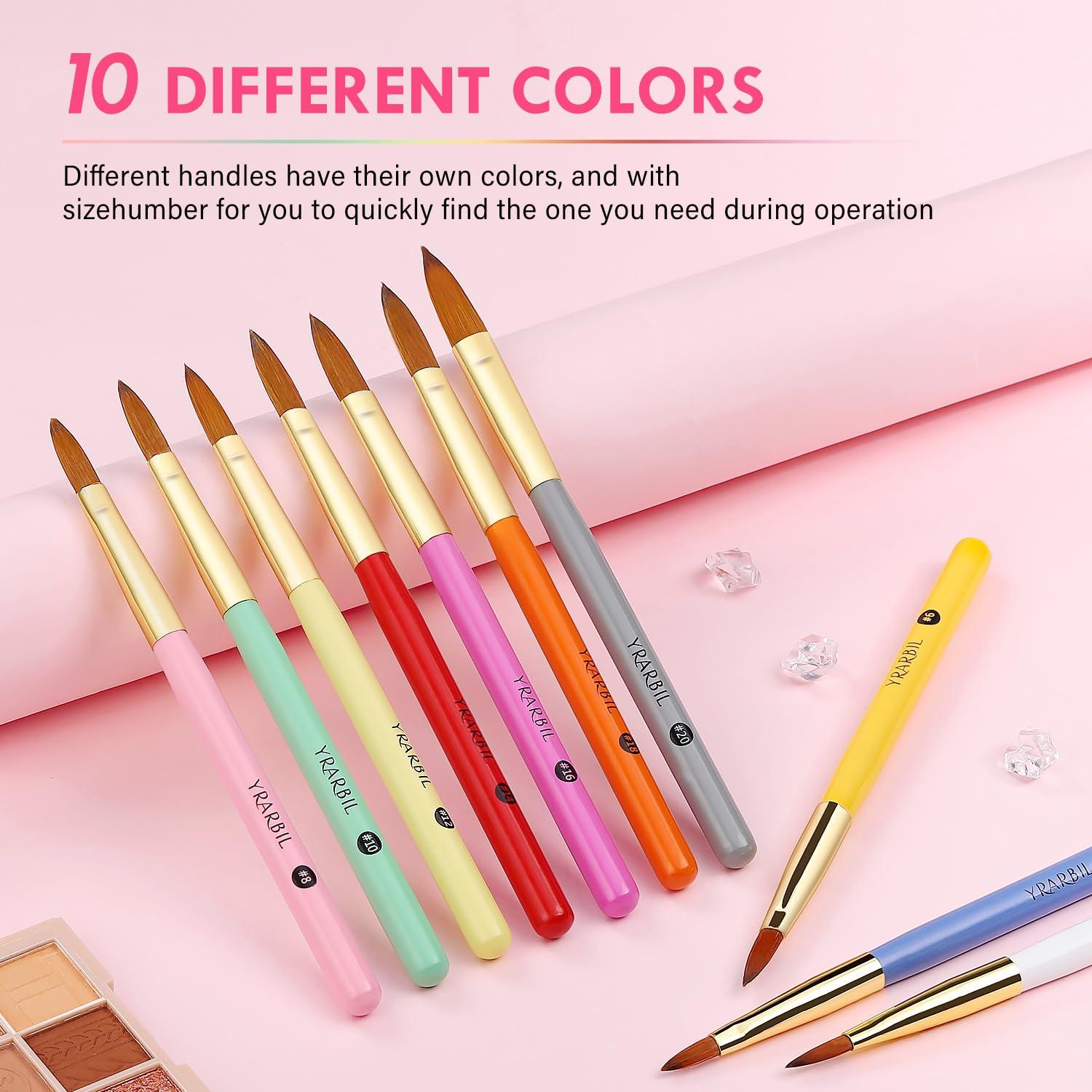 Juego de Pinceles para Uñas Acrílicas Yrarbil 10PCS Profesional