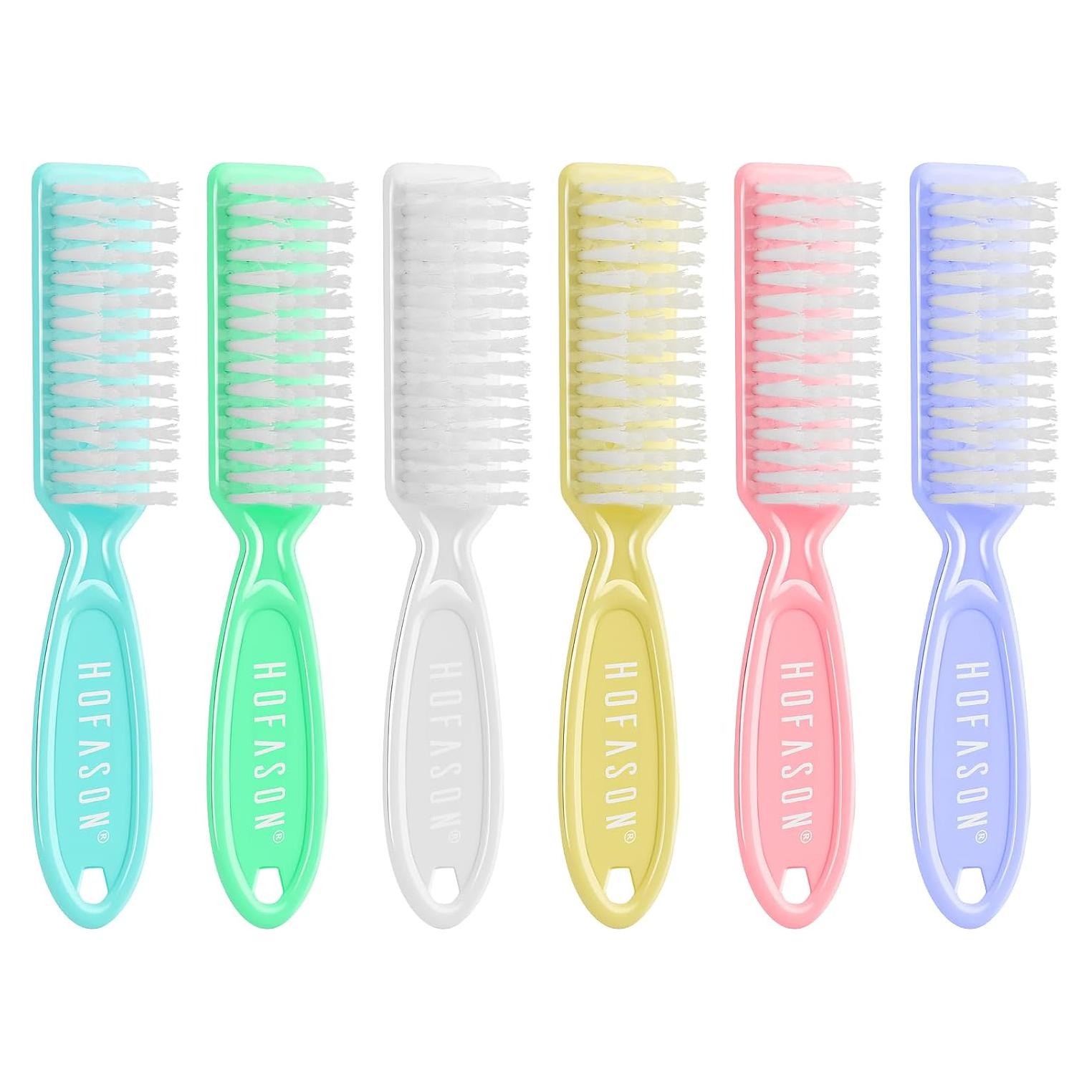 HOFASON 6 Cepillos de Uñas para Manicura y Pedicura - Macaron