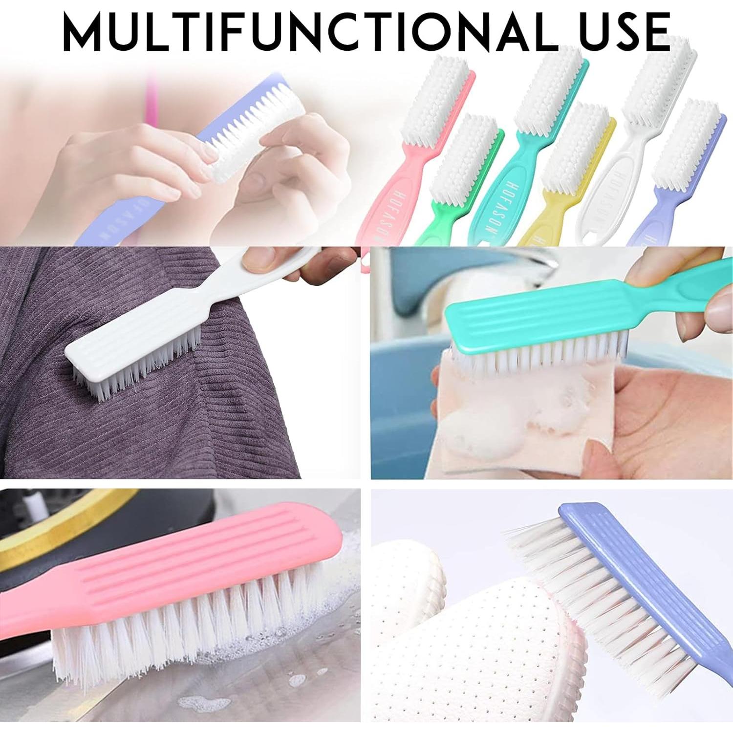 HOFASON 6 Cepillos de Uñas para Manicura y Pedicura - Macaron