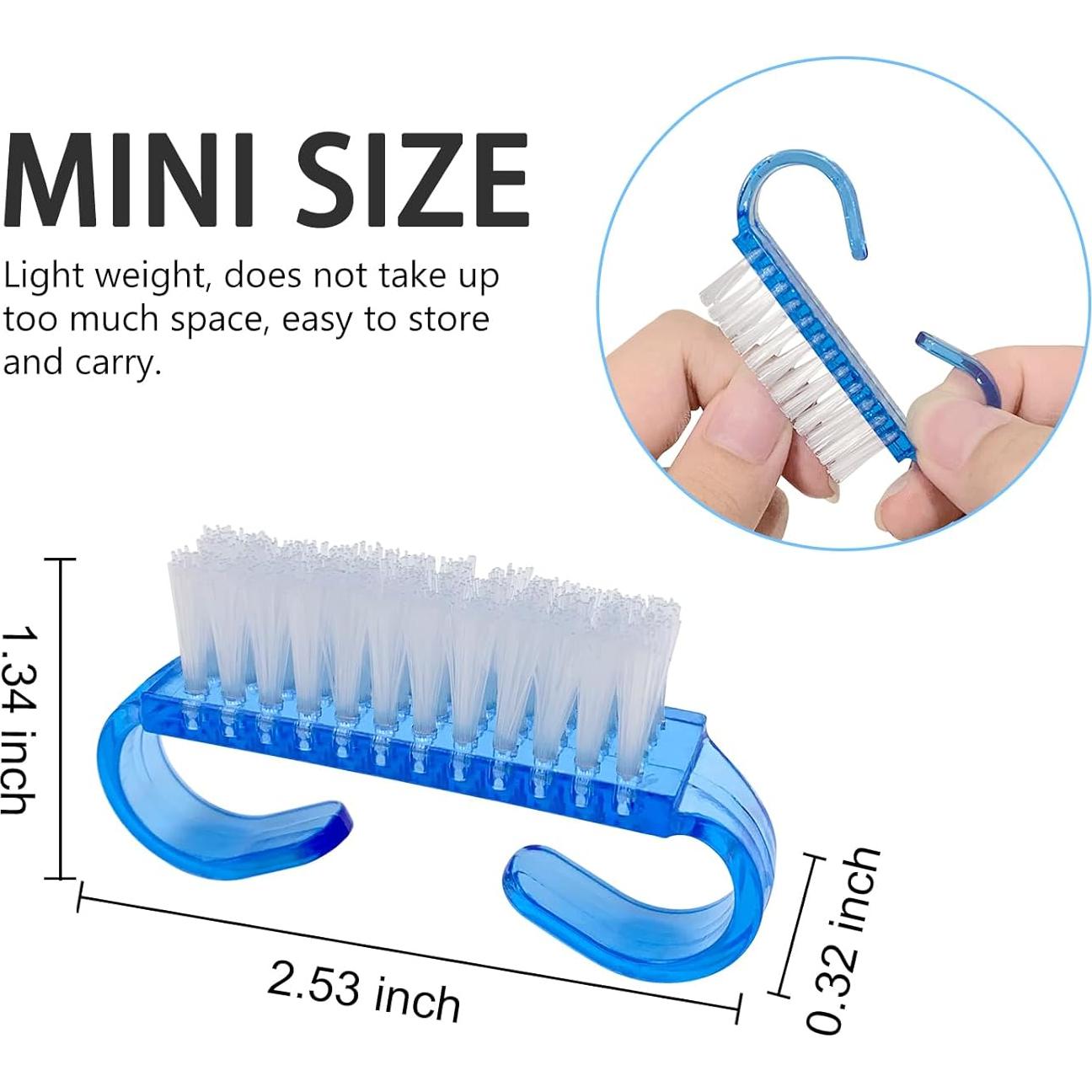 Paquete de 4 cepillos de uñas HANWER, mini coloridos ergonómicos