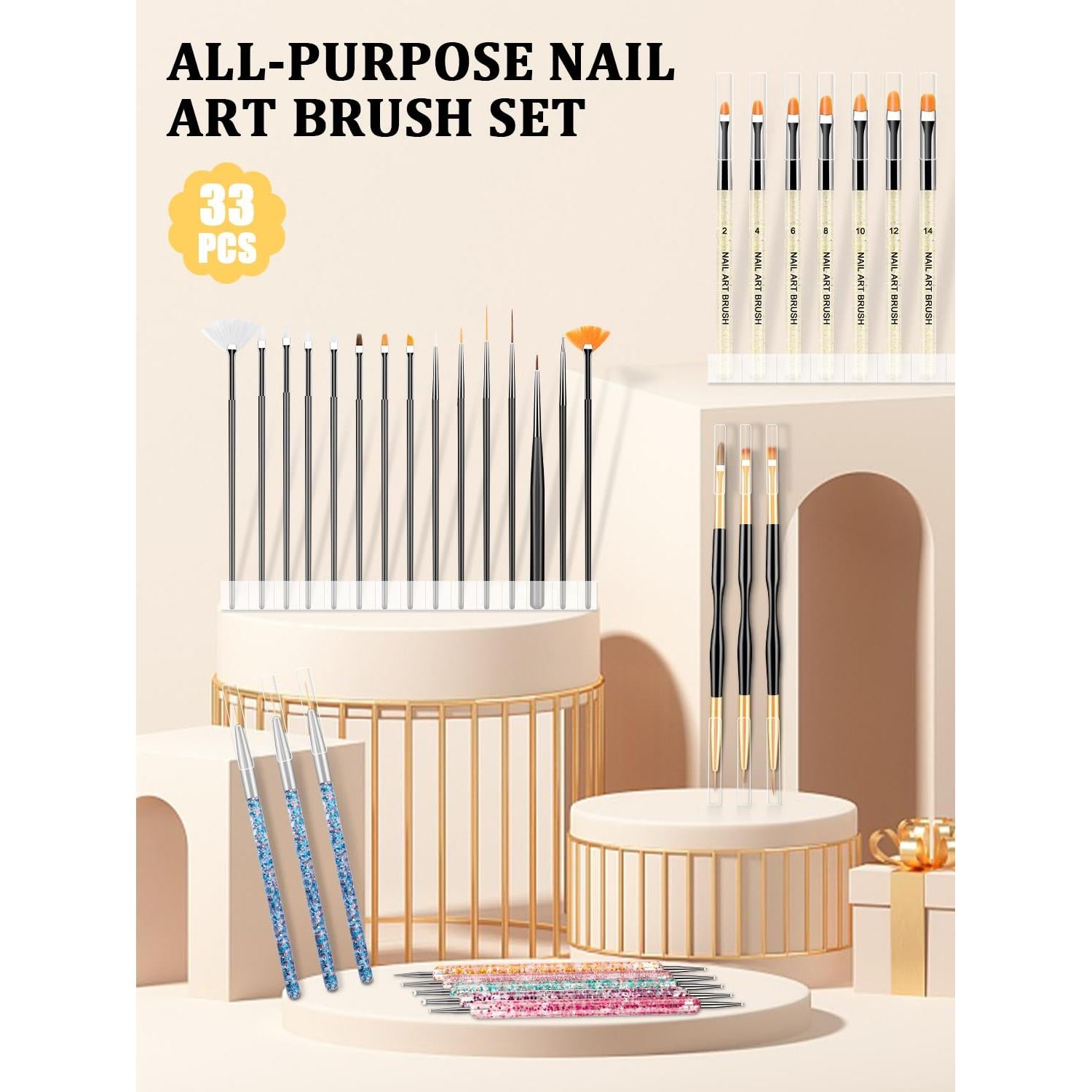 Juego de Pinceles para Arte de Uñas YOOVR - 33 Piezas