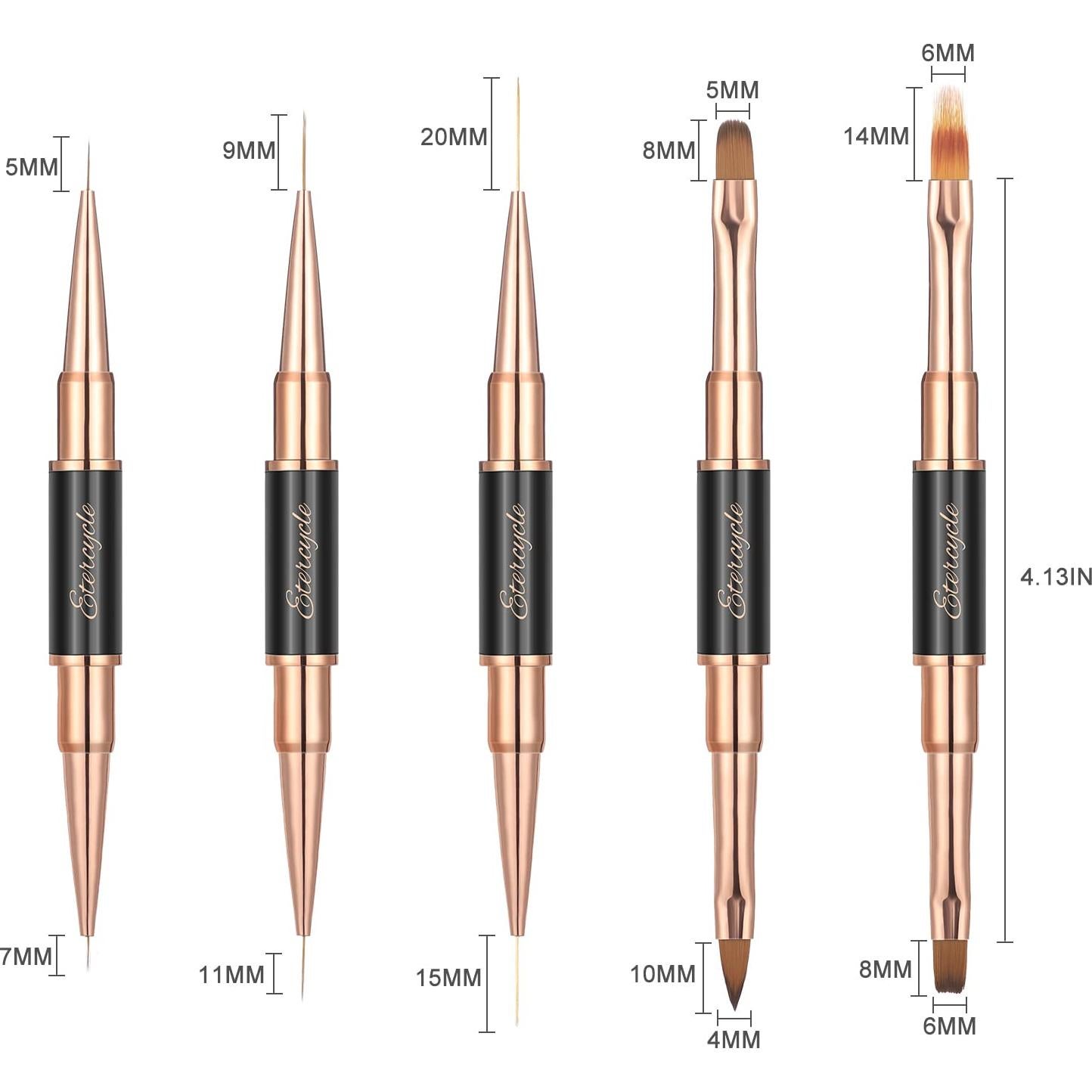 Juego de Pinceles de Arte de Uñas Etercycle Doble Cara 10 Piezas