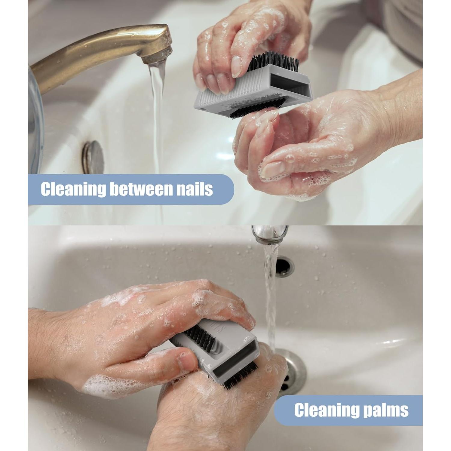 Cepillo de Uñas Larbois Gris - Paquete de 2 para Limpieza Profunda