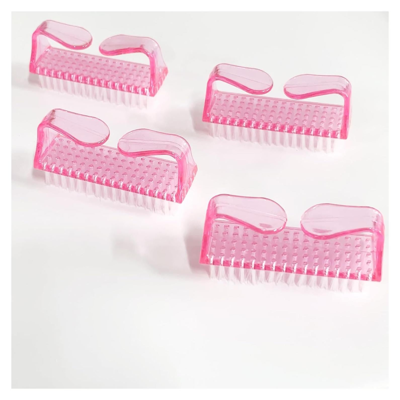 Kit de 4 Cepillos de Uñas SQULIGT con Mango Antideslizante Rosa