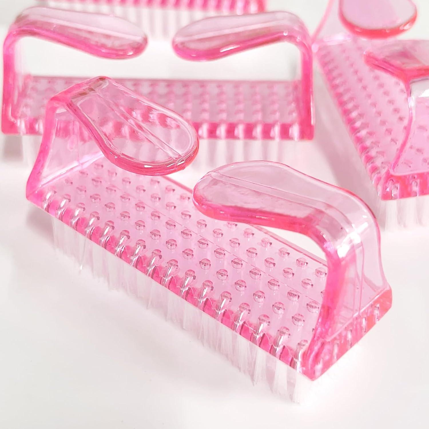 Kit de 4 Cepillos de Uñas SQULIGT con Mango Antideslizante Rosa