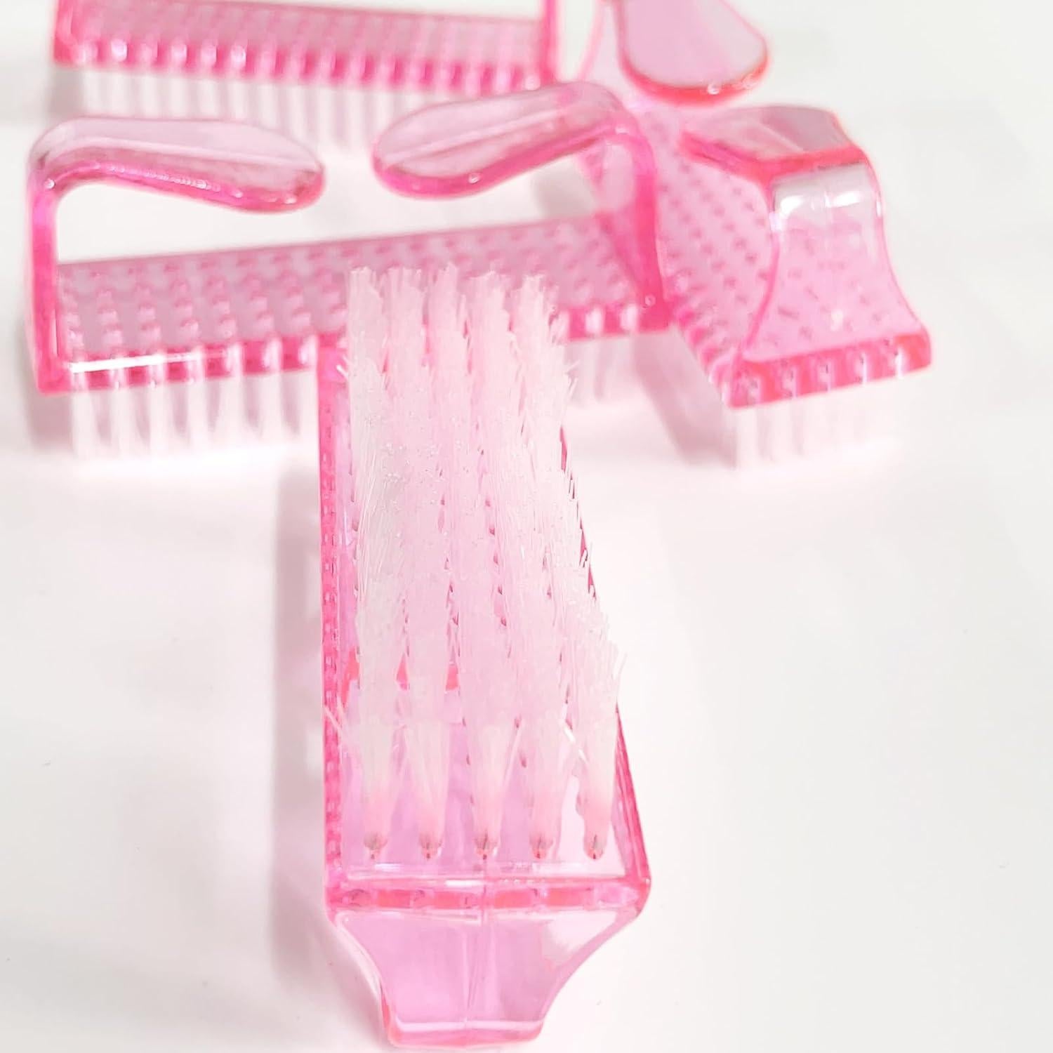 Kit de 4 Cepillos de Uñas SQULIGT con Mango Antideslizante Rosa