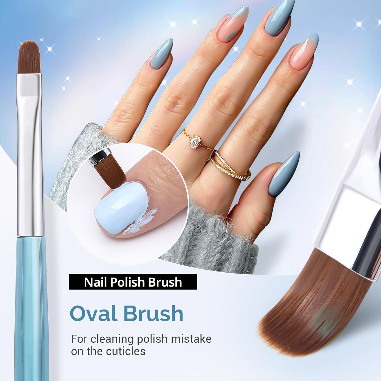 Pinceles de Limpieza para Uñas AIRSEE - 3 Pcs, Fino y Angulado