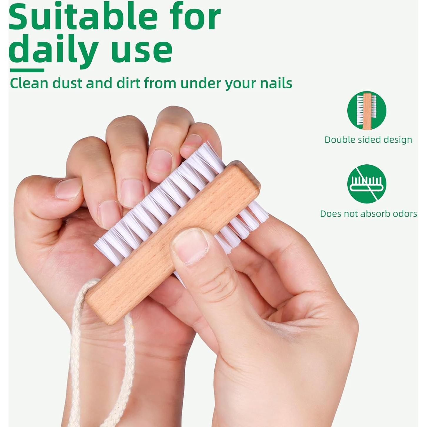 Juego de cepillos de uñas de madera BONUMVITA - 2 piezas