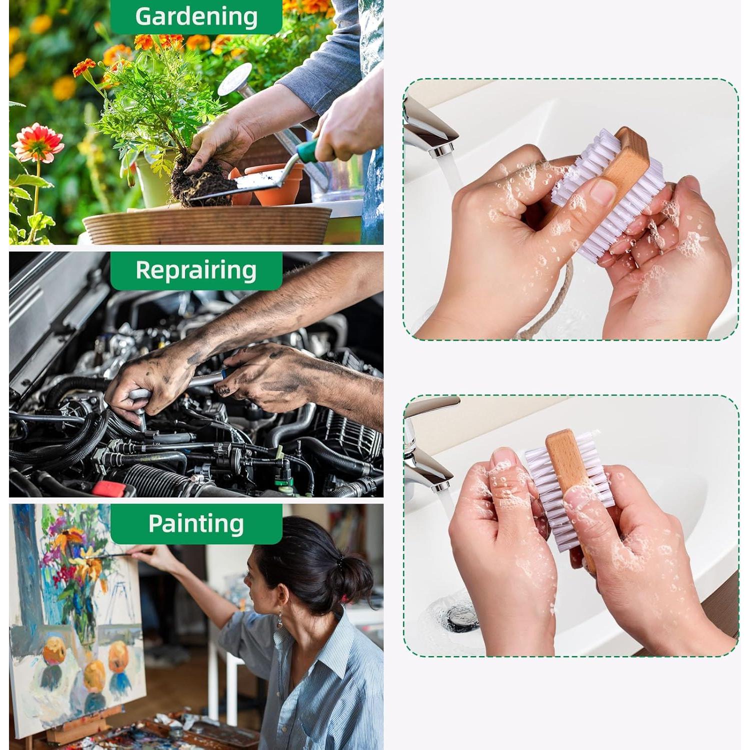 Juego de cepillos de uñas de madera BONUMVITA - 2 piezas