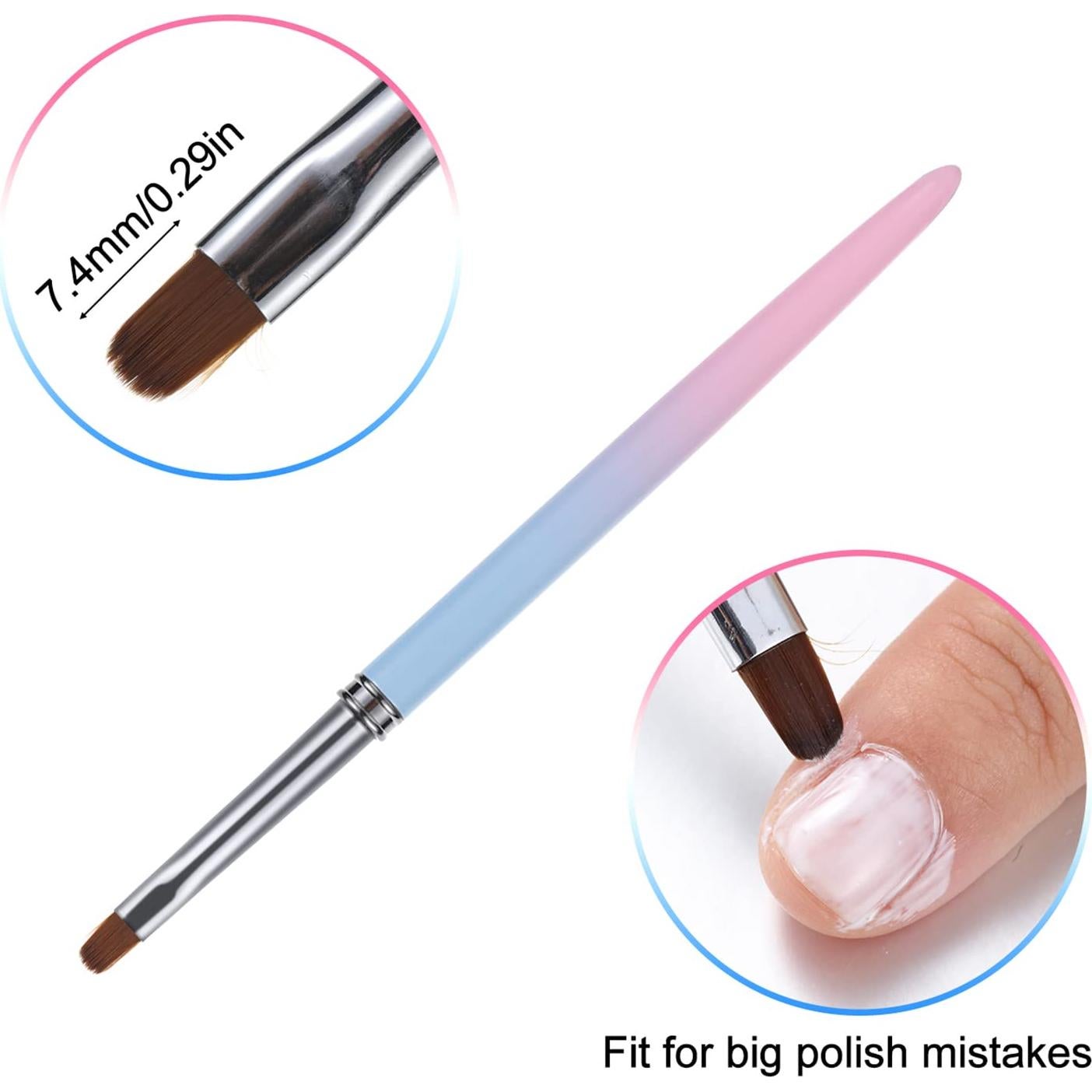 Pinceles de Limpieza para Uñas INENK - 2 Pcs Redondos y Angulados