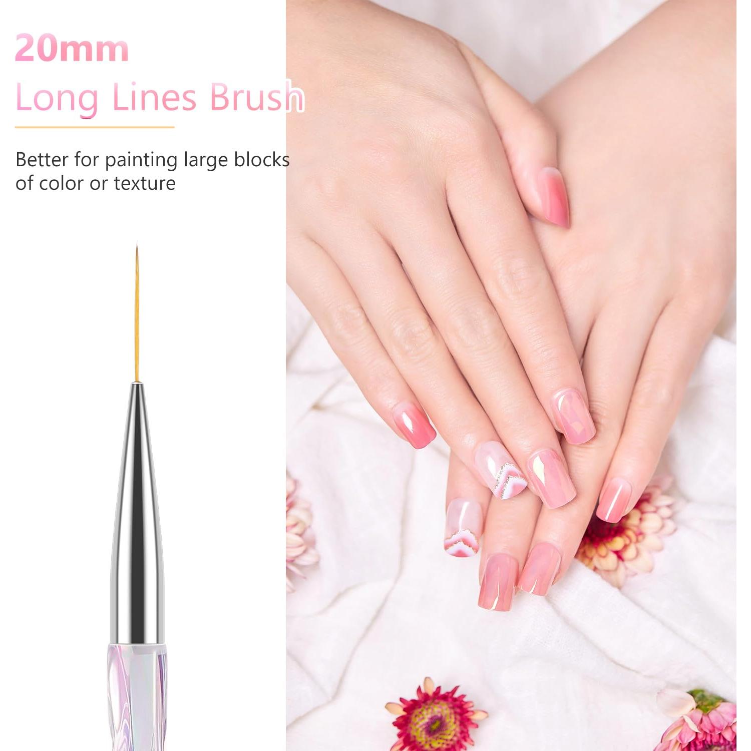 Pinceles de Arte de Uñas TEOYALL - 5 Longitudes 7-20mm