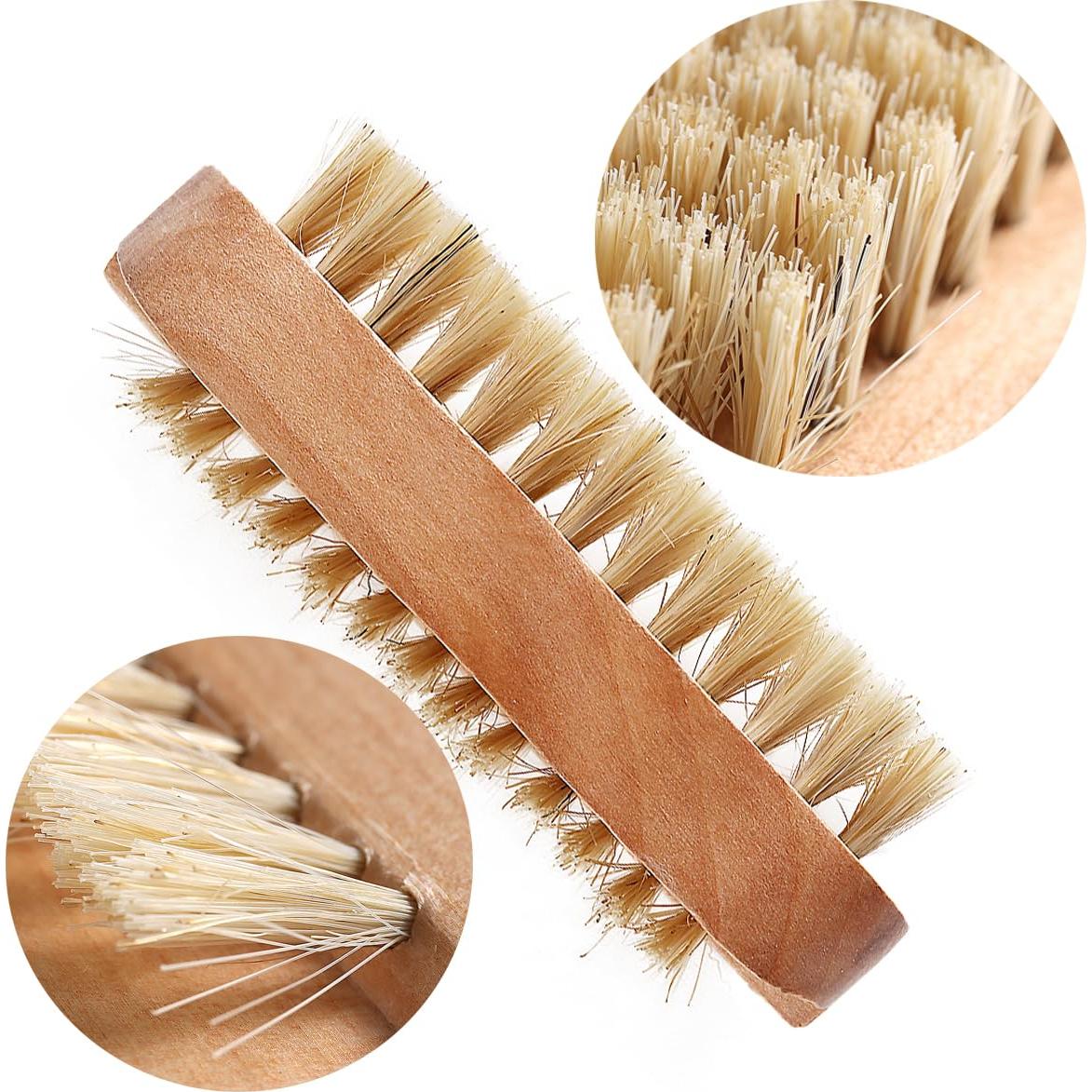 Cepillo de Uñas de Bambú Sotong 2 Pcs para Manicura y Pedicura