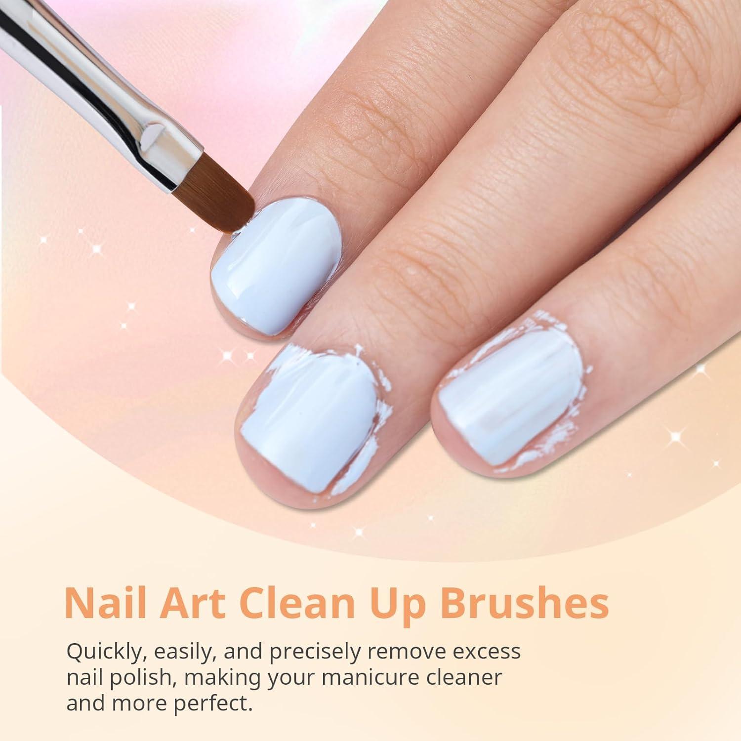 Conjunto de Pinceles para Uñas AIRSEE 3 Pcs Ovalados Angulados Planos