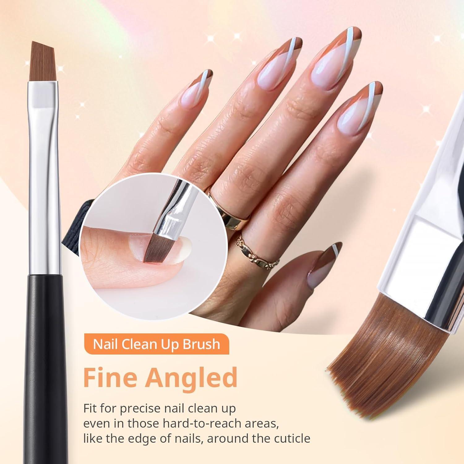 Conjunto de Pinceles para Uñas AIRSEE 3 Pcs Ovalados Angulados Planos