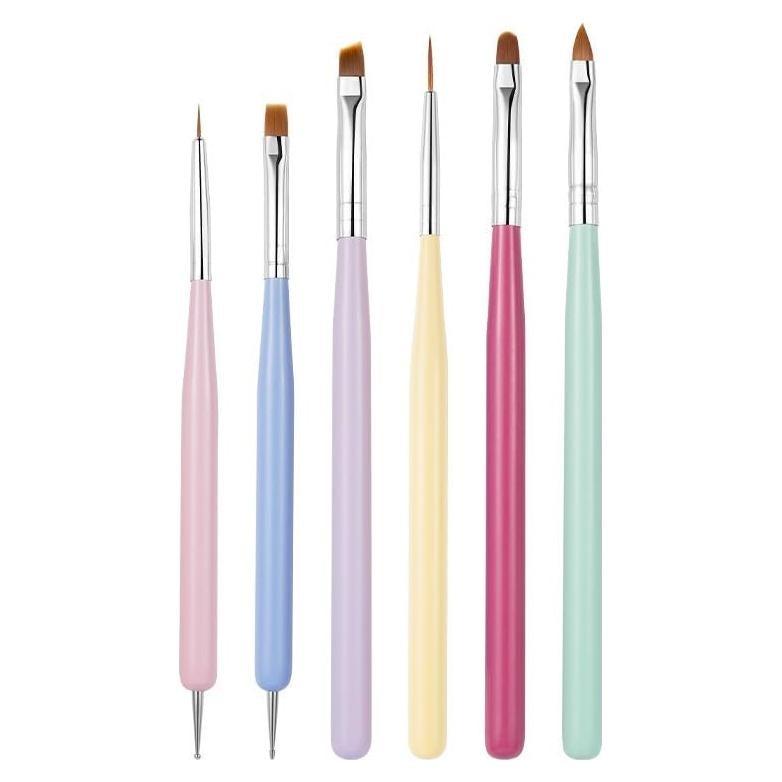 Set de Pinceles para Arte de Uñas Gembityful 6 Piezas