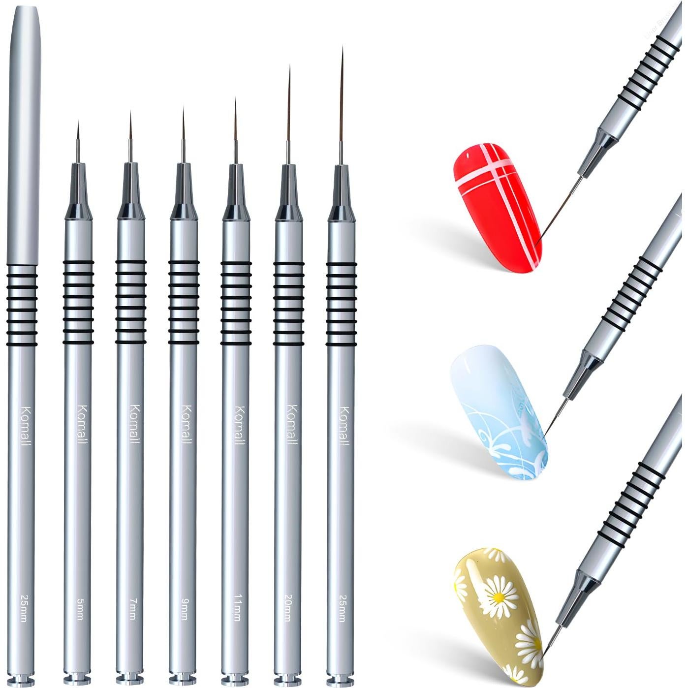 Set de 6 Pinceles de Arte de Uñas Lerpdaoo - Detalles Finos