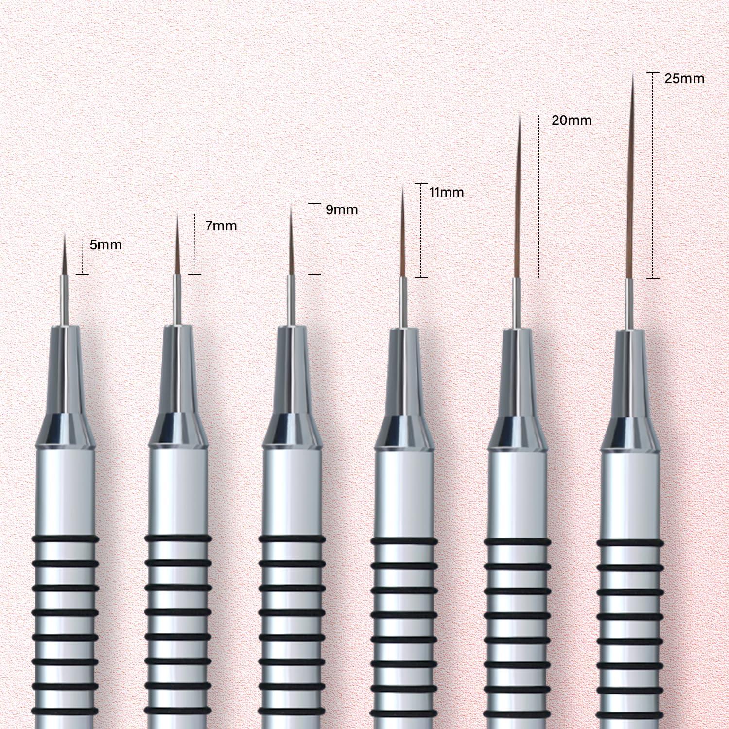 Set de 6 Pinceles de Arte de Uñas Lerpdaoo - Detalles Finos