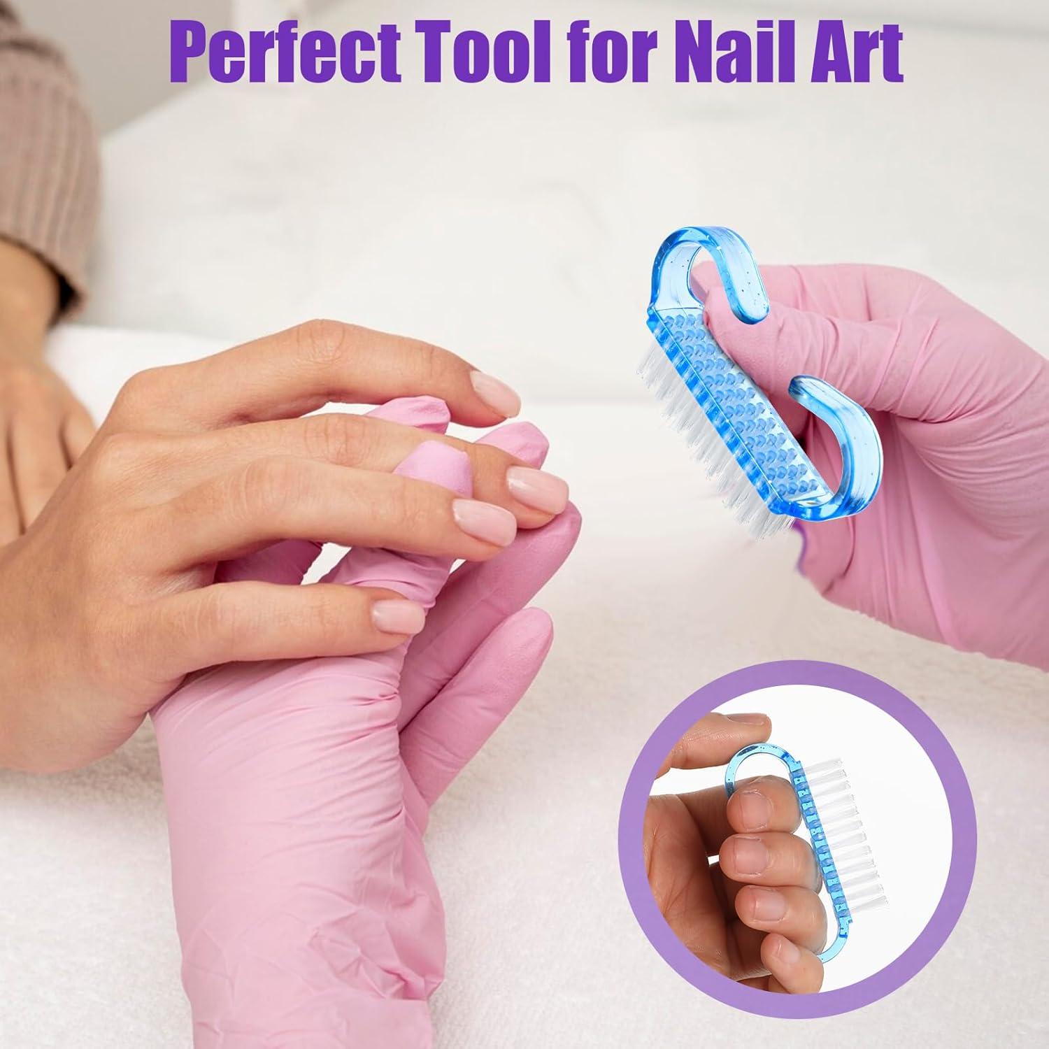 20 Piezas Cepillo de Limpieza de Uñas Nylon Ergonomico