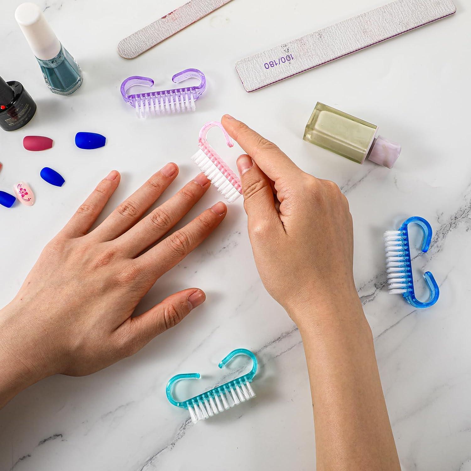 20 Piezas Cepillo de Limpieza de Uñas Nylon Ergonomico