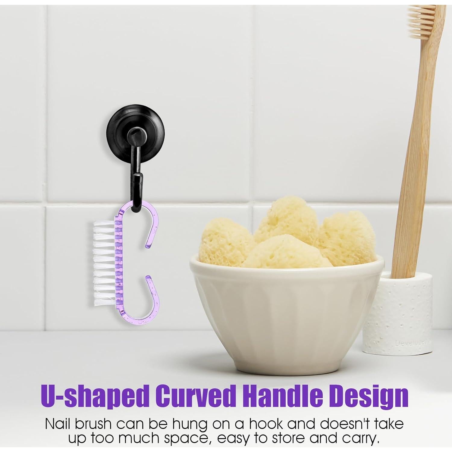 20 Piezas Cepillo de Limpieza de Uñas Nylon Ergonomico