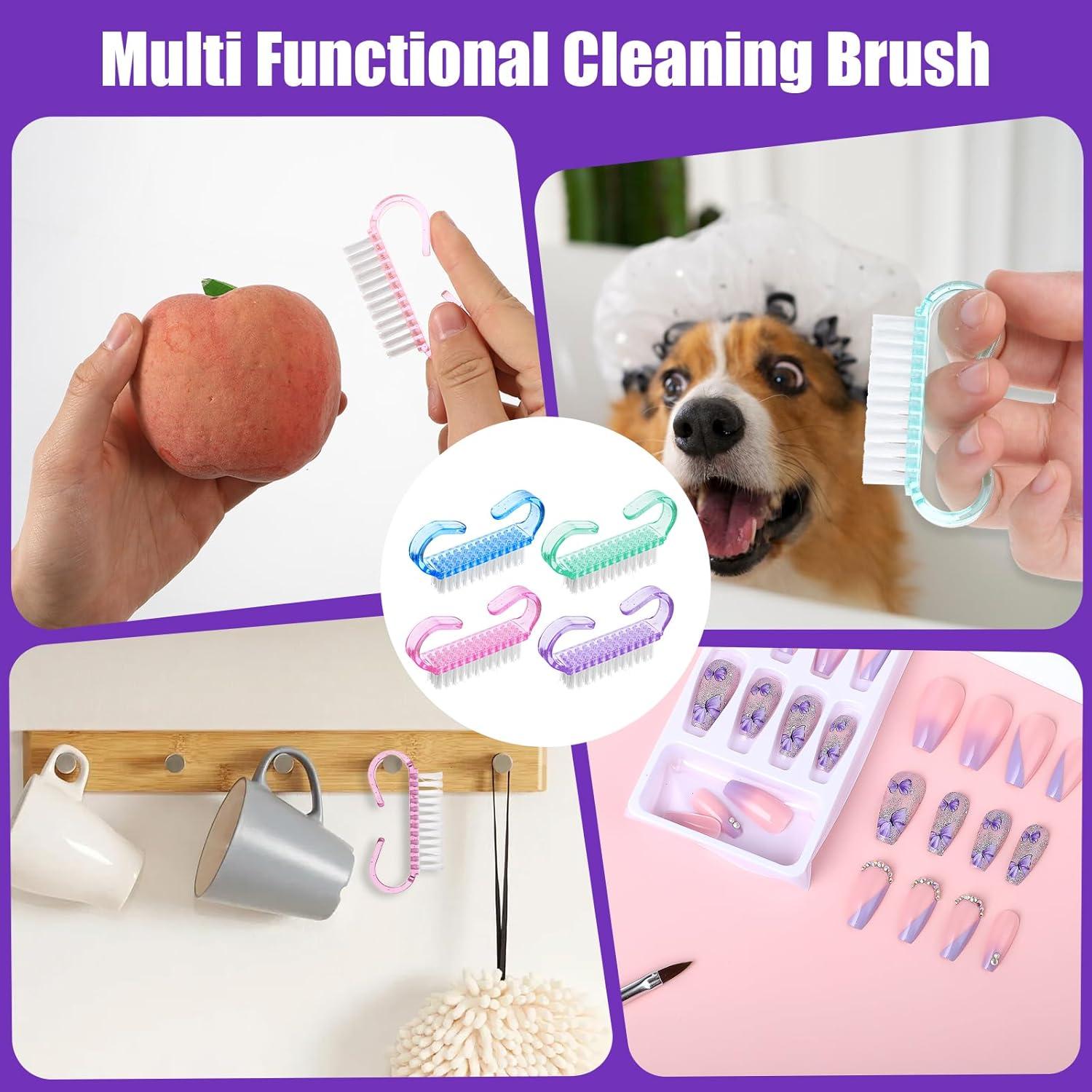 20 Piezas Cepillo de Limpieza de Uñas Nylon Ergonomico