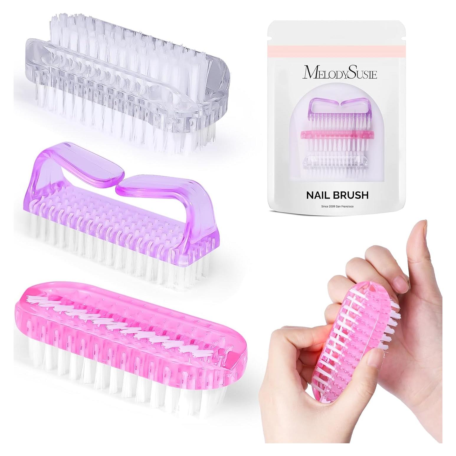 Juego de Brochas para Uñas MelodySusie 3 Piezas - Limpieza Efectiva
