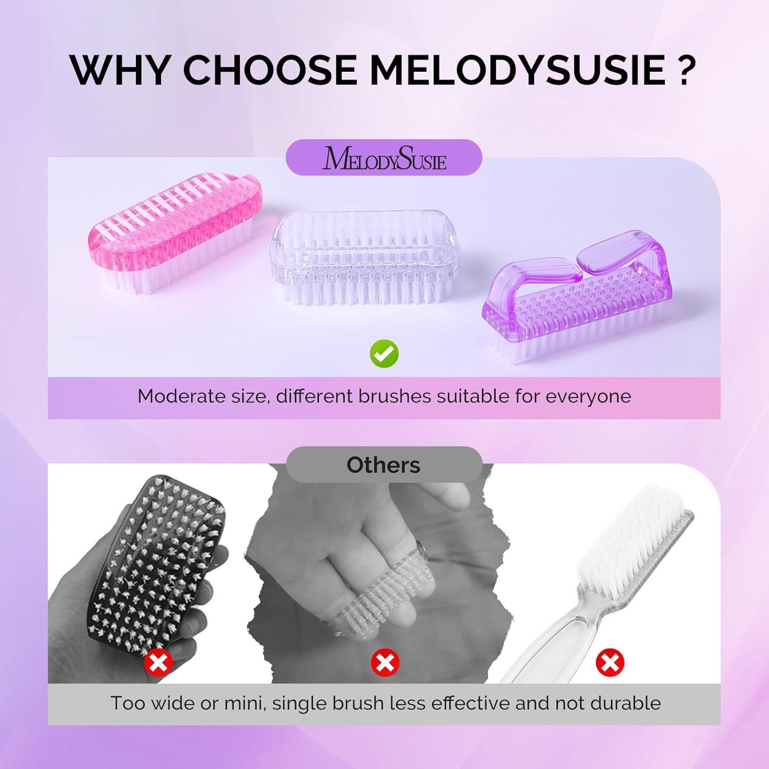 Juego de Brochas para Uñas MelodySusie 3 Piezas - Limpieza Efectiva