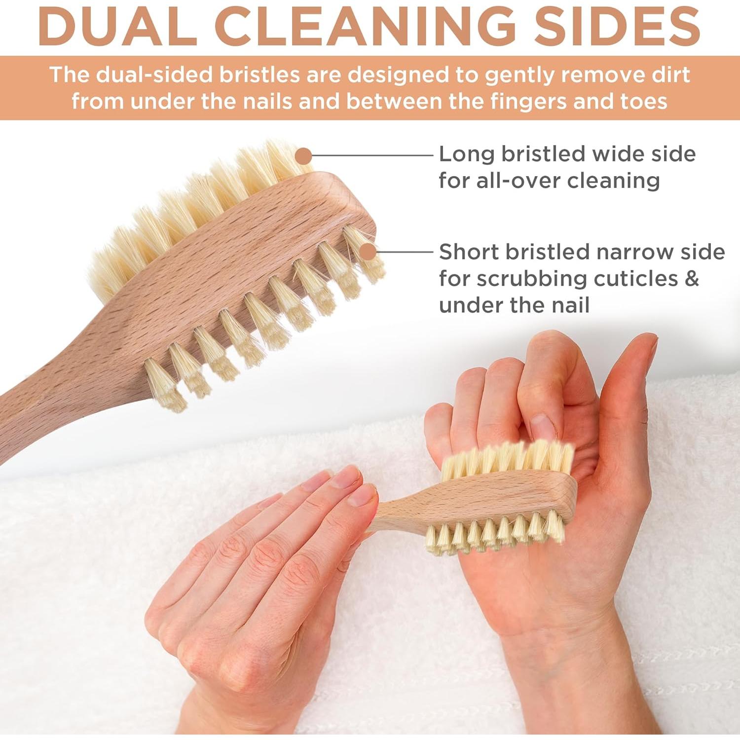 Cepillo de Uñas Takavu de Madera Natural y Cerdas de Jabalí