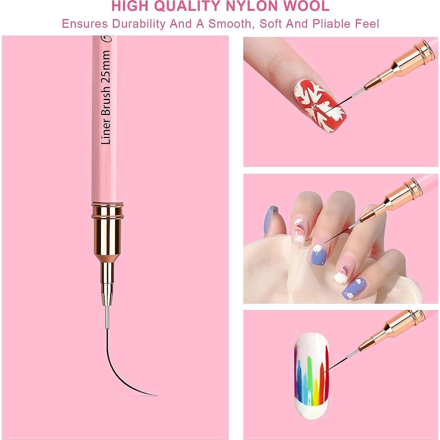 Juego de Pinceles para Arte de Uñas Bo Vera - 5 Piezas