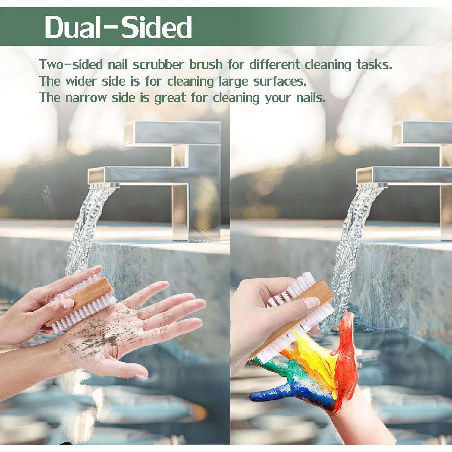 Juego de Cepillos de Uñas DEBETOOL - 4 Piezas de Madera