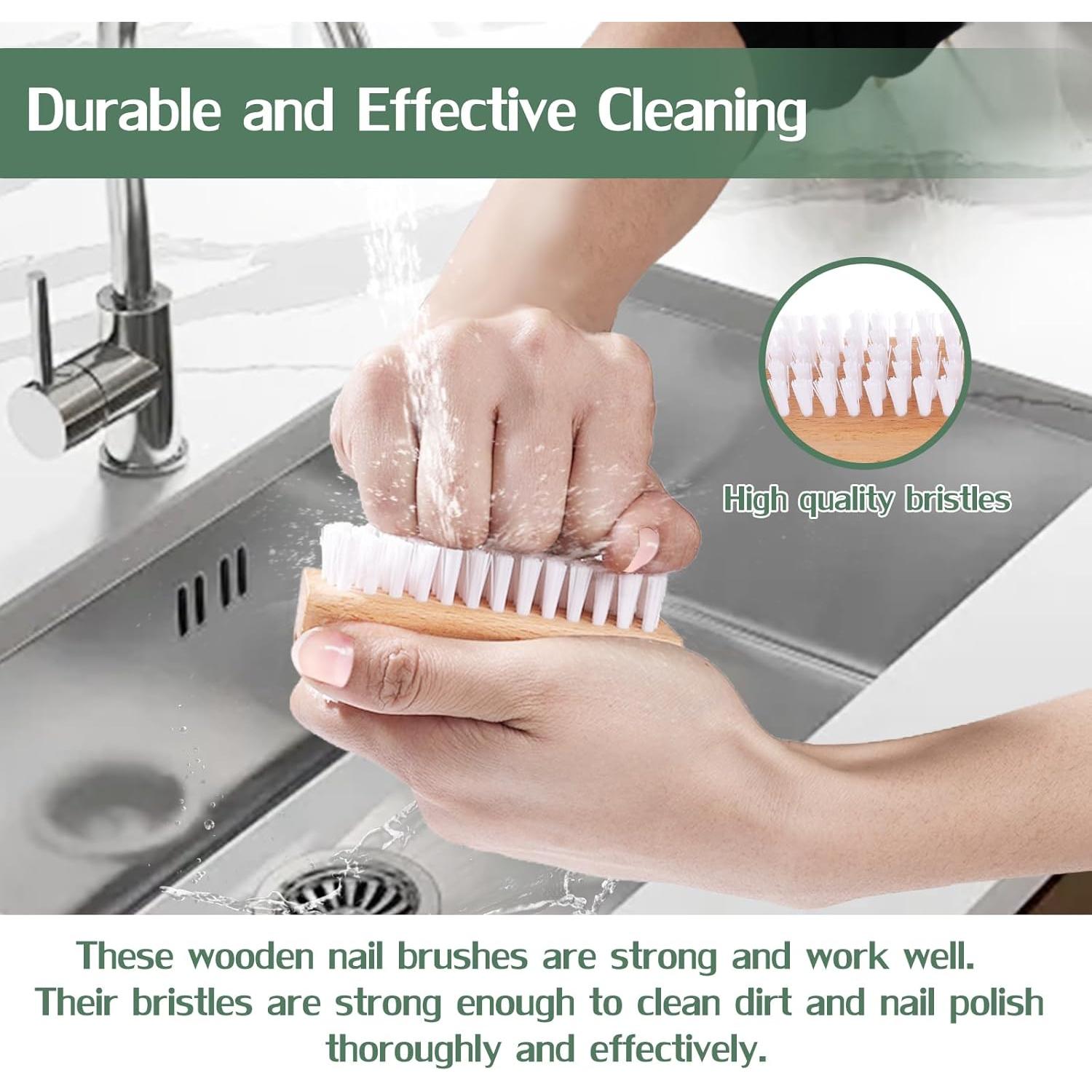 Juego de Cepillos de Uñas DEBETOOL - 4 Piezas de Madera