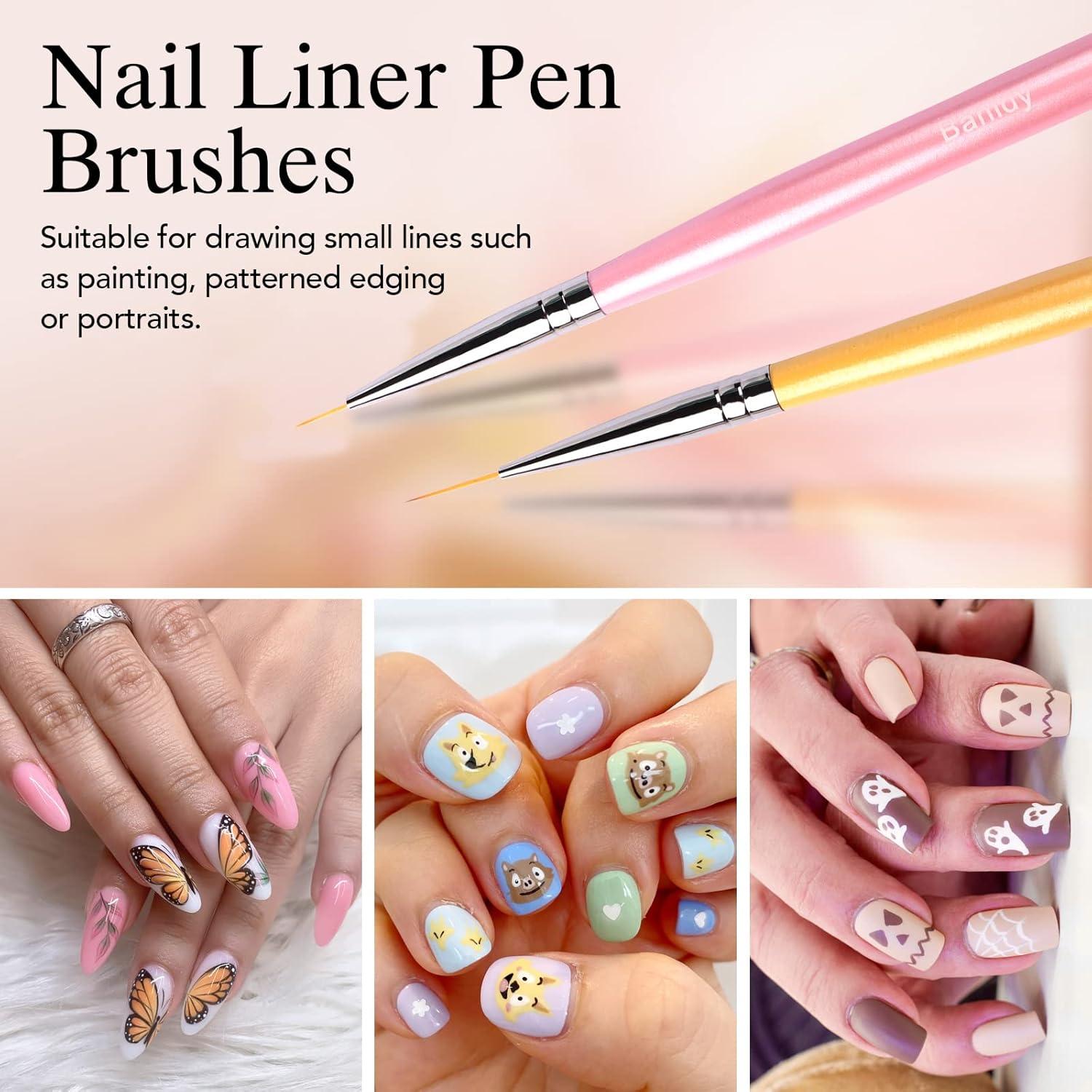 Set de Pinceles de Arte de Uñas Banidy - 6 Piezas Multicolor