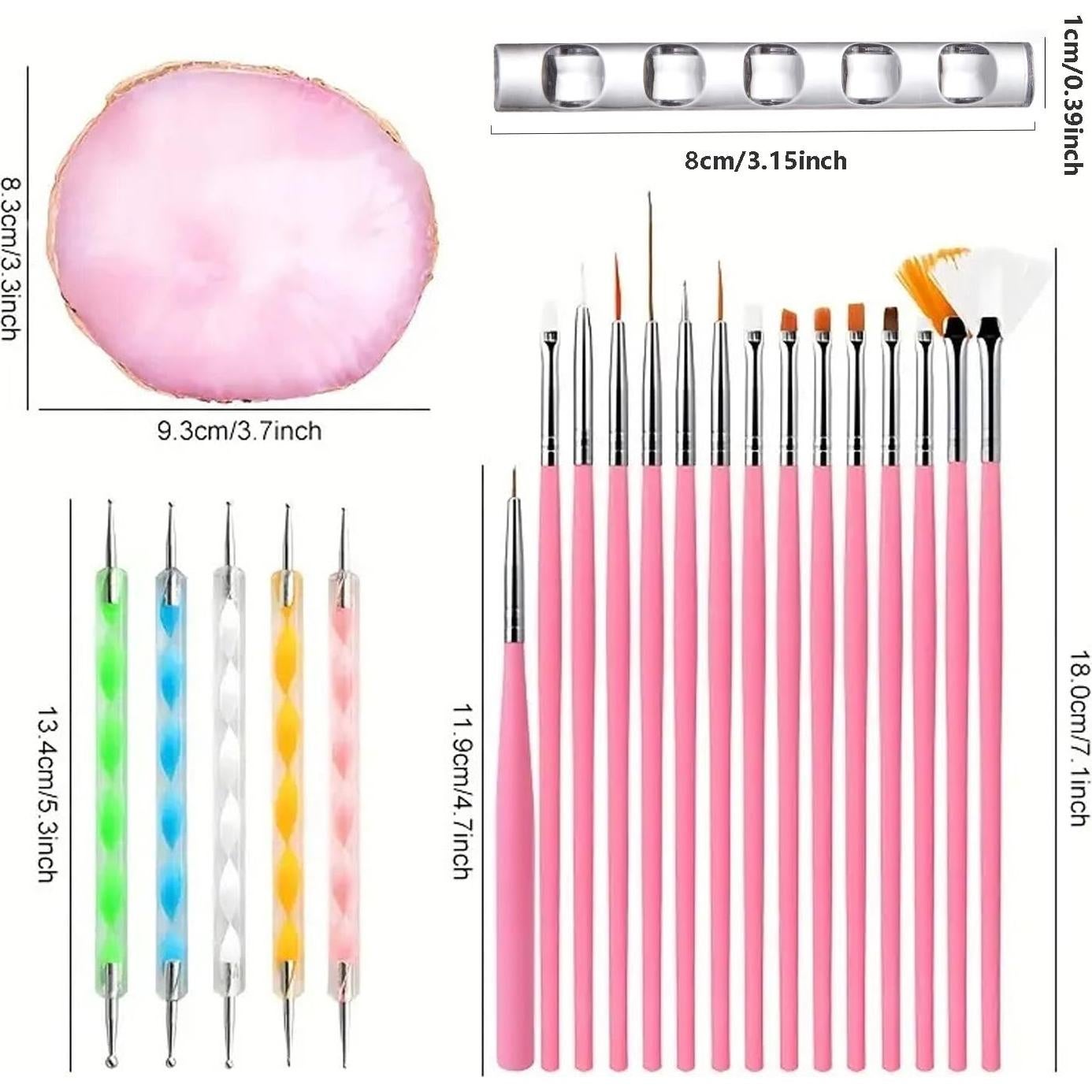 Juego de herramientas para arte de uñas HomTop 22 piezas